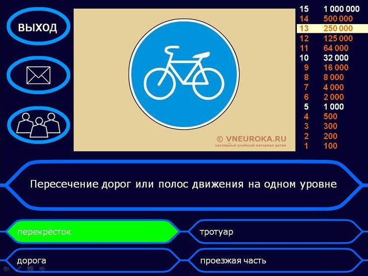 Викторина про велосипед ПДД игра для велосипедистов школьникам и детям начальных классов на классный час с заданиями и ответами о знаке велосипедная дорожка Vneuroka.